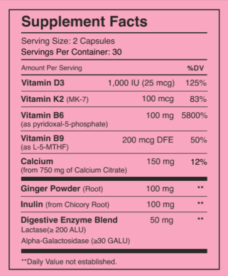 Midi Health GLP-1 Supplement Facts